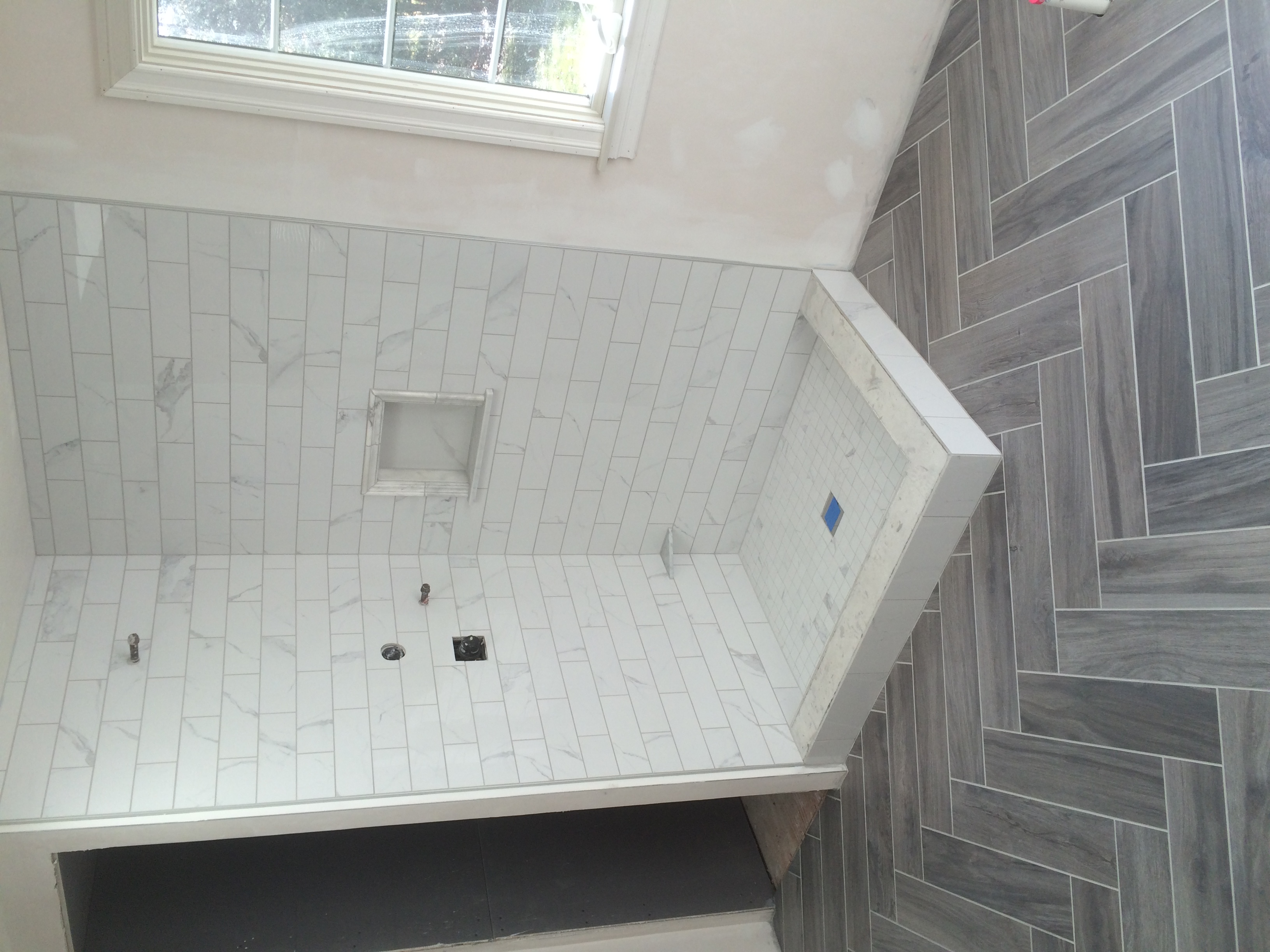 Herringbone Shower Tile