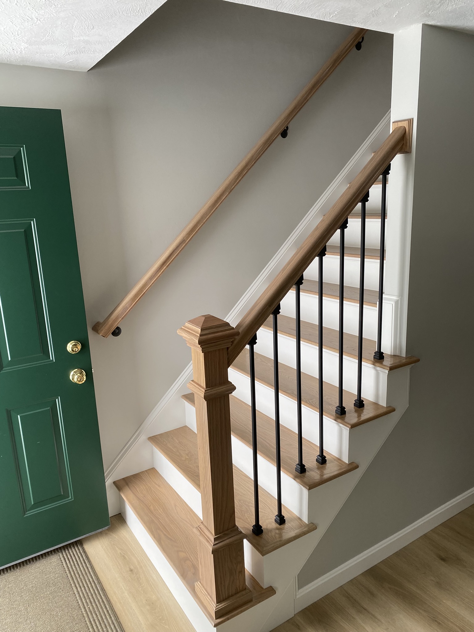 Custom Staircase with Wood Railings
