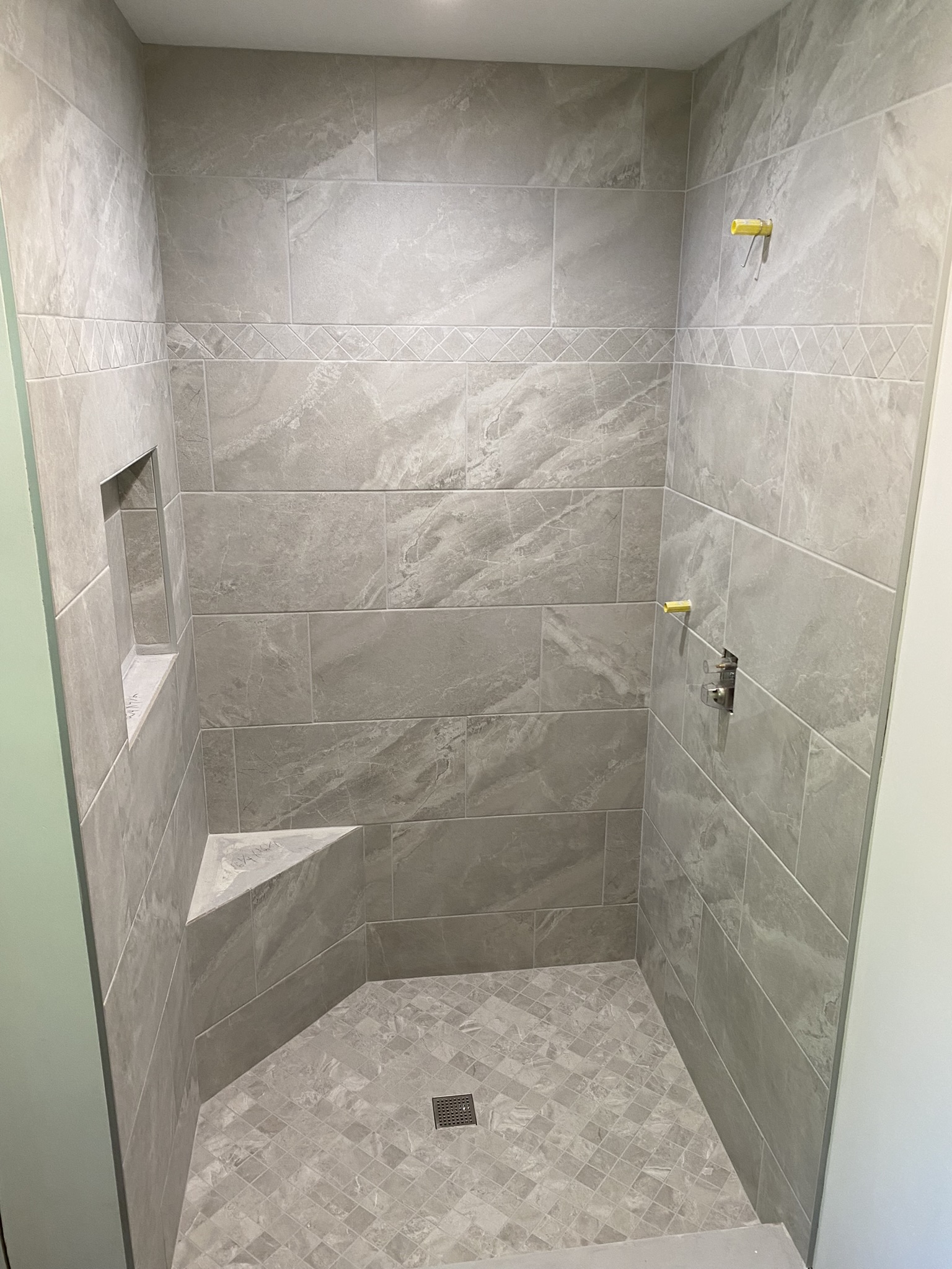 Marble Tile Shower Enclosure