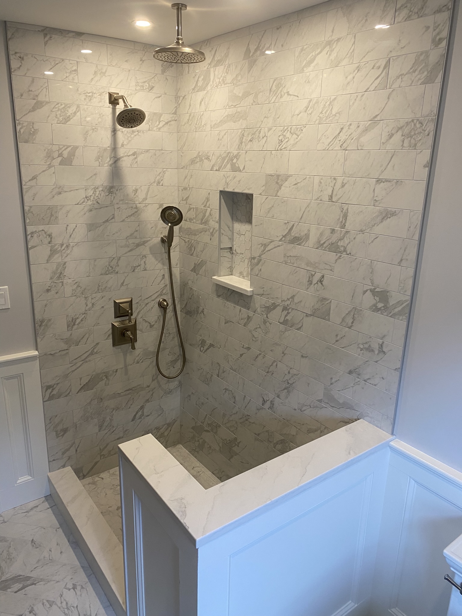 Marble Tile Shower Renovation