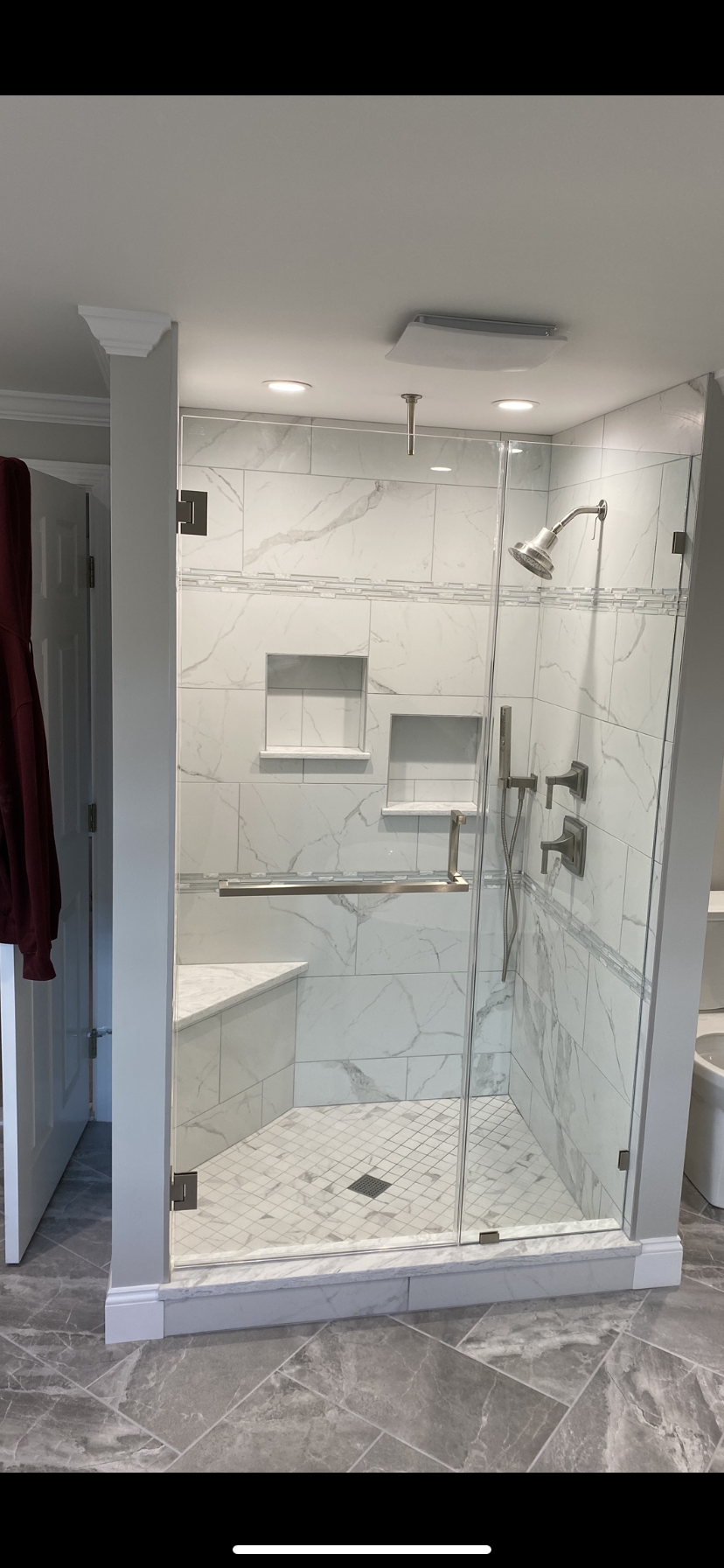 Marble Walk-In Shower Installation
